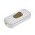 White Body Gold Rocker Single Pole Inline Switch 8814546