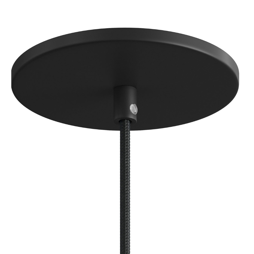 Flush-Mounted Ceiling Rose with Central Hole Black