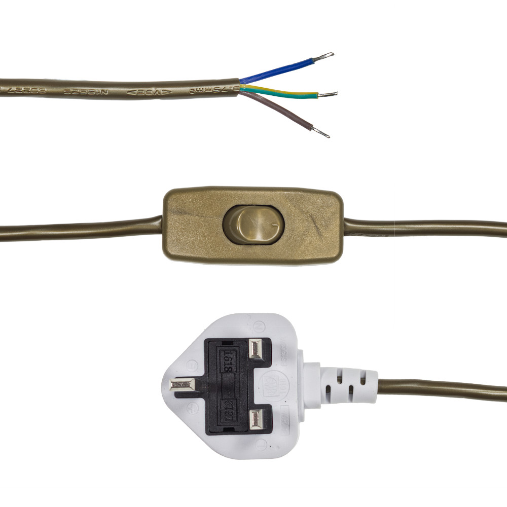 Gold 3 Core Cable with White Plug