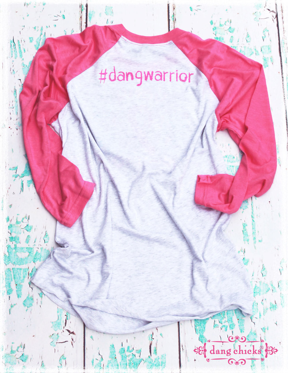 Dang Warrior Pink Raglan Tee