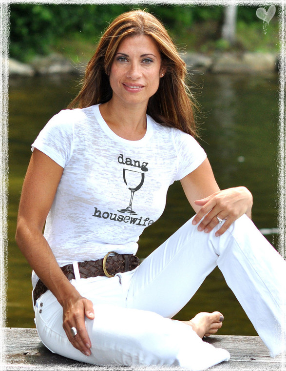 Dang Housewife short sleeve white burnout tee by Dang Chicks 