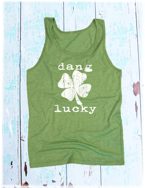 Green Dang Lucky Tank Top by Dang Chicks