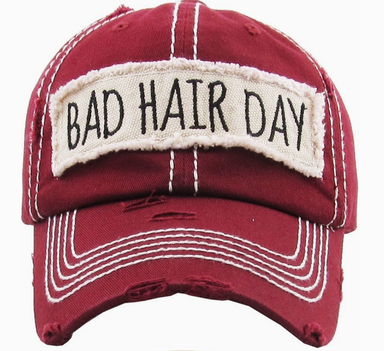 Bad Hair Day Wine Baseball Hat