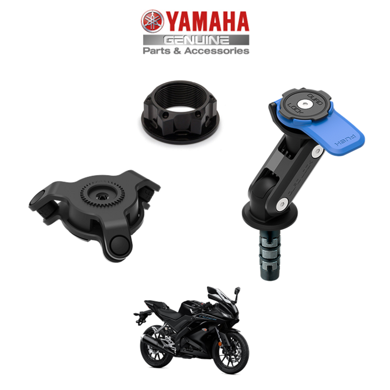 QUAD LOCK Motorcycle Fork Stem Mount Kit for Yamaha YZF-R125 for