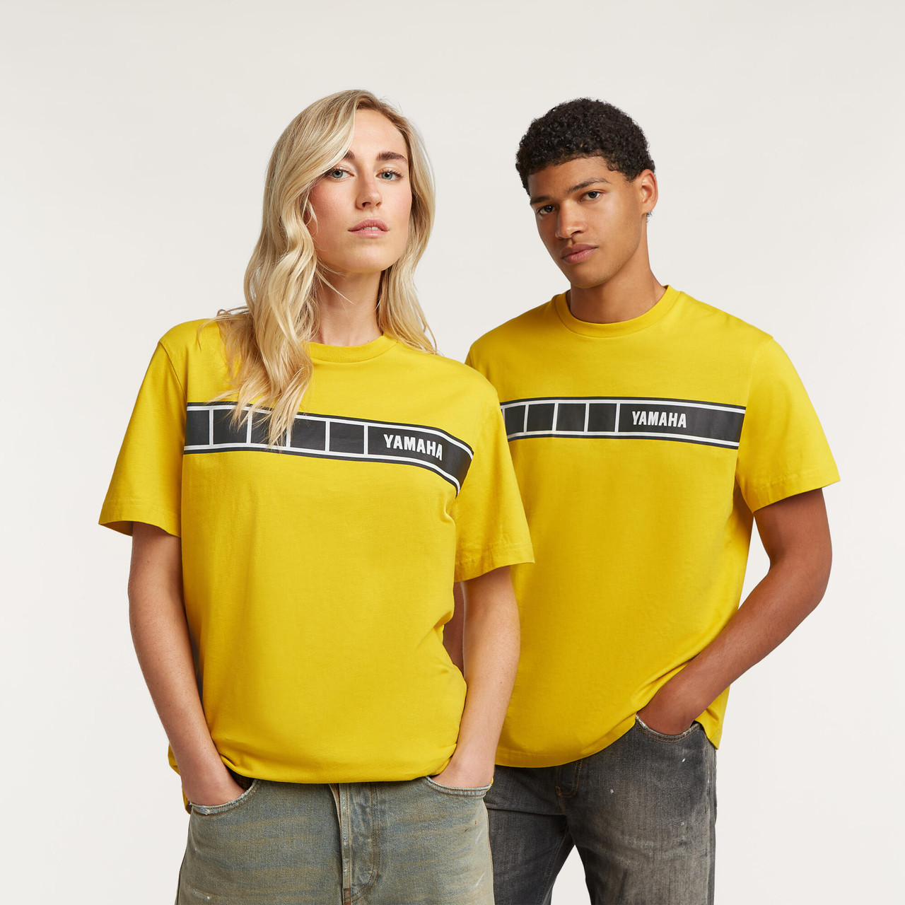Genuine Yamaha Sports Heritage T-Shirt Yellow/Black Lono - Unisex
