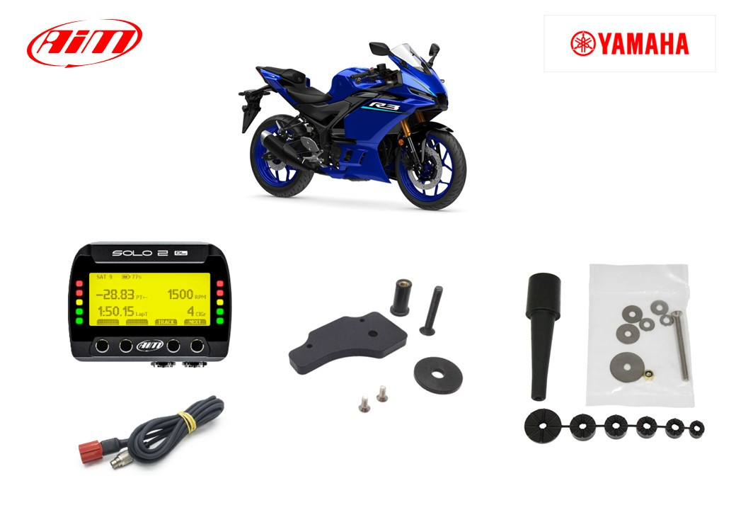 AiM Solo2 DL v2 GPS Motorcycle Lap Timer - Yamaha R3 Kit for Sale