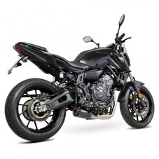Scorpion Red Power Black Ceramic Full Exhaust System For Yamaha MT-07 2022-24