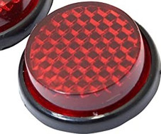 Motorcycle Self-Adhesive Round Red Reflector - Single