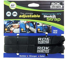 Rok Strap Adjustable 450-1500MM 25MM Motorcycle Strap Reflective 2 Pack - Black Rok Strap Adjustable 450-1500MM 25MM Motorcycle Strap Reflective 2 Pack - Black