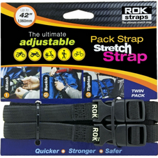 Rok Pack Strap 310-1060MM 16MM Adjustable Stretch Motorcycle Strap Reflective 2 Pack - Black Rok Pack Strap 310-1060MM 16MM Adjustable Stretch Motorcycle Strap Reflective 2 Pack - Black