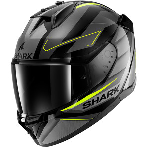 Shark D-Skwal 3 Sizler Motorcycle Helmet KAY - Black/Grey/Yellow