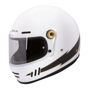 Merlin Revival Vintage Full-Face Motorcycle Helmet - Flash Optic White
