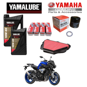 Genuine Yamaha Yamalube Fully-Synthetic Oil & Service Parts Kit For MT-10 & SP Pre-2022 - Oil/Filters/Spark Plugs/Washer