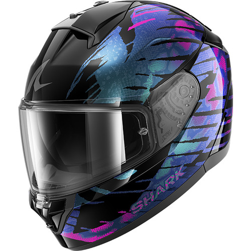Shark Ridill 2 Motorcycle Helmet - Reptaia KVX Metallic Turquoise/Blue/Pink