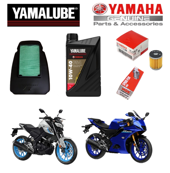 Yamaha YZF-R125 2019- & MT-125 2020- Service Kit - Fully Synthetic Oil, Filters & Plug