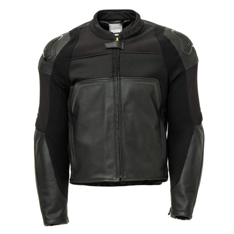 Yamaha MT Ultra Men's Leather Motorcycle Jacket Black