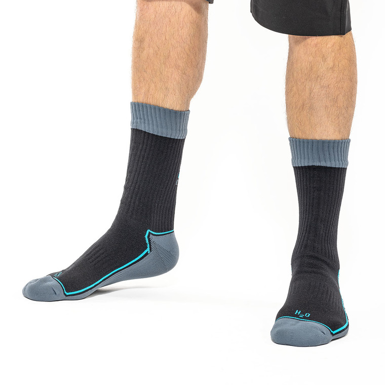 Spada Hydro Waterproof Motorcycle Socks - Black Stormy (Size 9-12)