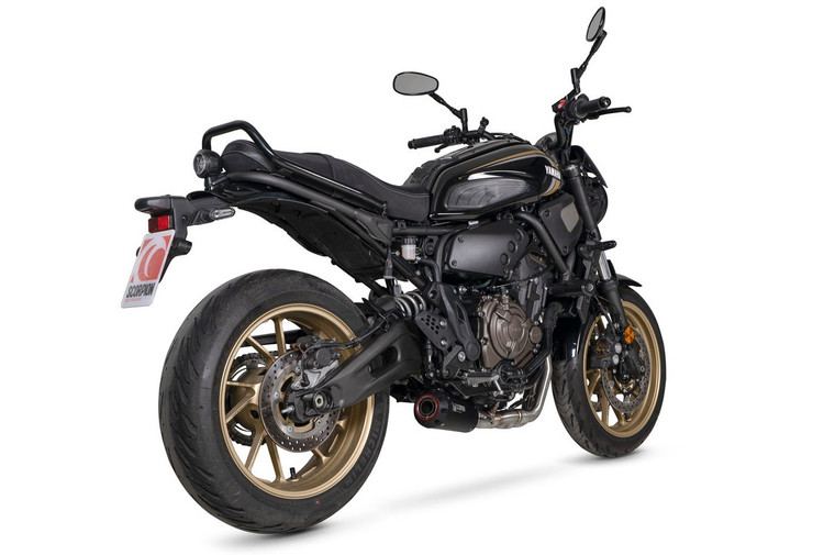 Scorpion Red Power Full System Black Ceramic Coated Sleeve - Yamaha XSR 700 2021 Onwards PYA123SYSBCER