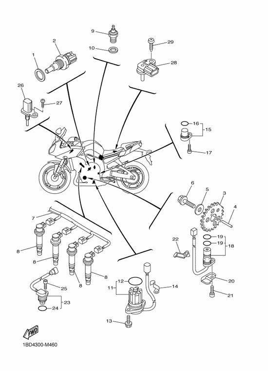 *PART 11 ONLY* Genuine OEM Yamaha Fazer/FZ/XVS/YZF-R1 Oil Level Gauge Assembly 5VY-85720-00 