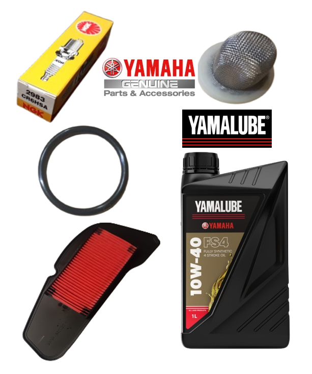 Genuine Yamaha RayZR Service Kit - Oil/Strainer/O-Ring/Spark Plug/Air Filter