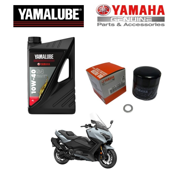 Yamaha TMax 560 2022 Onwards Semi-Synthetic Yamalube Oil Service Kit - 4l Semi-Synthetic Oil/Oil Filter/Sump Plug Washer