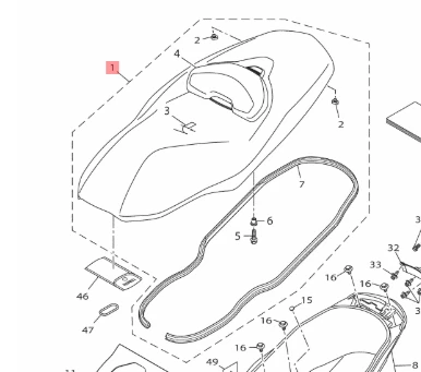 Genuine Yamaha Double Seat Assembly XMAX 125/300 2025-26 Models BXJ-F4730-00-00