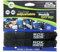 Rok Strap Adjustable 450-1500MM 25MM Motorcycle Strap Reflective 2 Pack - Black