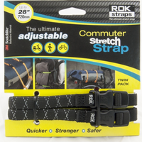 Rok Commuter Strap Adjustable 300-720MM 12MM Motorcycle Strap Reflective 2 Pack - Black