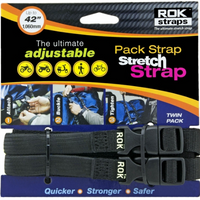 Rok Pack Strap 310-1060MM 16MM Adjustable Stretch Motorcycle Strap Reflective 2 Pack - Black