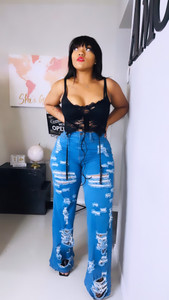Model wearing size 11 jean 