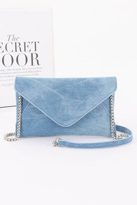Light blue denim clutch :