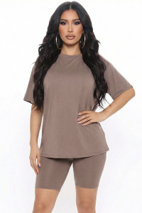 AmoriSkye comfy round neck set : taupe