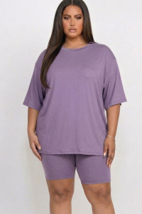 AmoriSkye round neck set : Grape plus size
