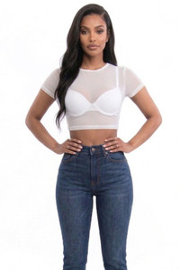 AmoriSkye classic mesh top :white
