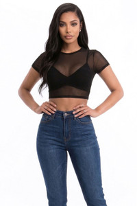 AmoriSkye classic mesh top : black