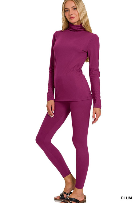 AmoriSkye comfy turtle neck set : plum 
