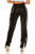 PU leather Fringe pants black : 