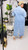 Long denim light coat : light blue 