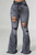 ash black high waist jeans : wide bell 