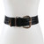 Alligator  print smocked waist belt : black