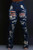 Dark blue high rise distressed :jeans 