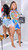 Trimmed light denim shorts 