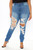 Medium denim - High rise distressed jeans 