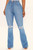 medium high rise denim Knee cut with a flare jeans 