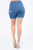 DISTRESSED DENIM HIGH WAIST SHORTS - ABOVE THE KNEE