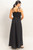 Smocked bust top and wide pants set : black