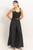 Smocked bust top and wide pants set : black