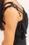 Smocked bust top and wide pants set : black
