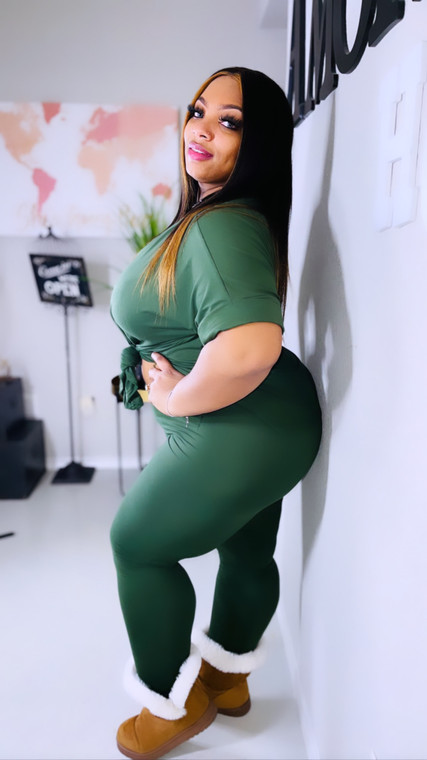 Relax set : plus size : Army Green 