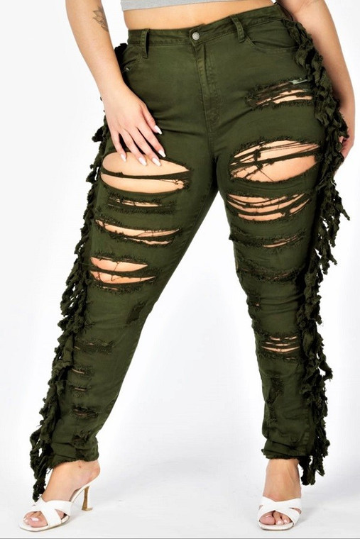 Something different :olive jeans 